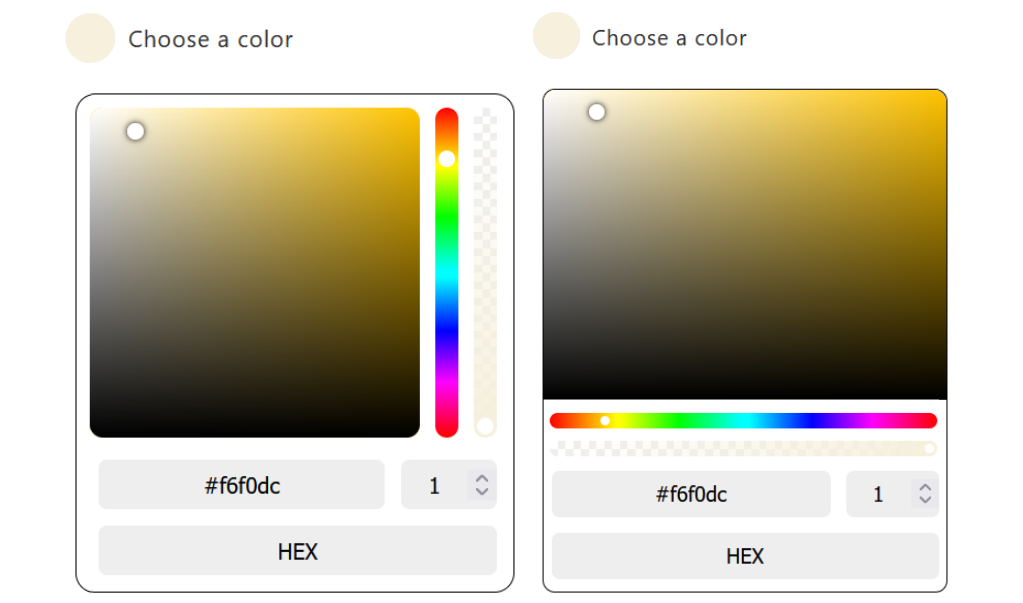 Example of the color picker
